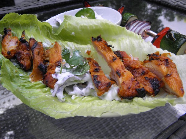 Lettuce Wraps with Tandoori Chicken