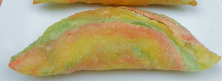 Colorful Crispy Caranji with Coconut filling