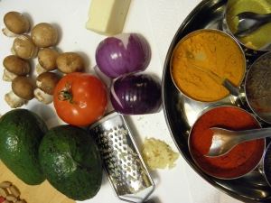 ingredients for the bhurji style eggs