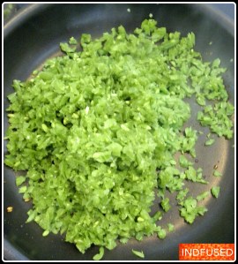 Add the minced green beans