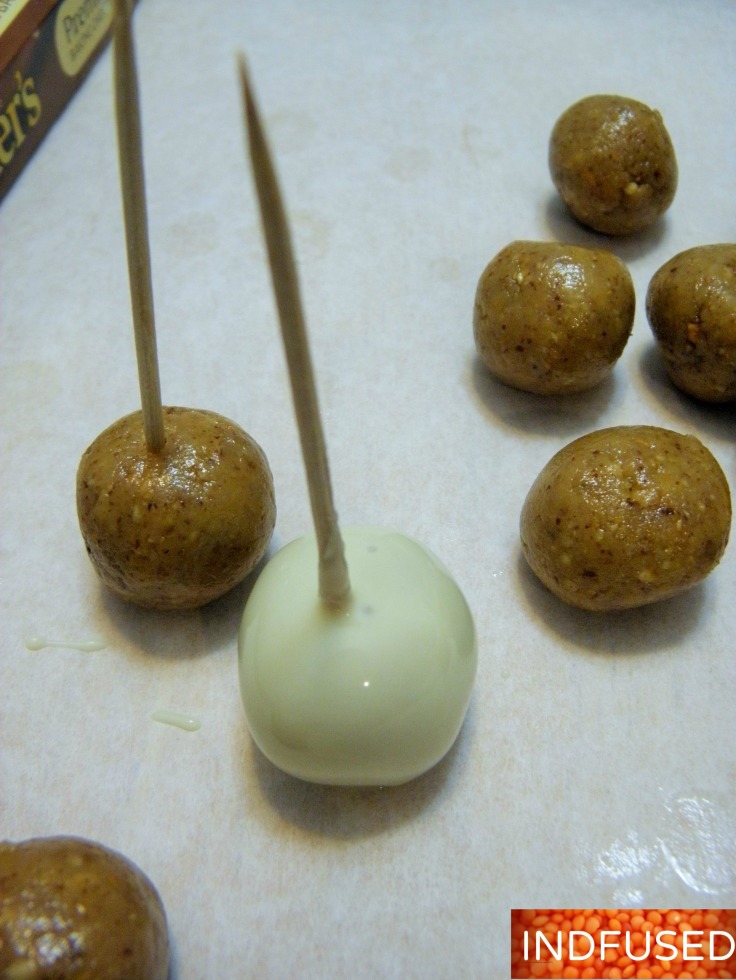 #easy #recipe for #almond #butter #truffles, perfect for the #holidays, with #white #chocolate and #mini #m&ms