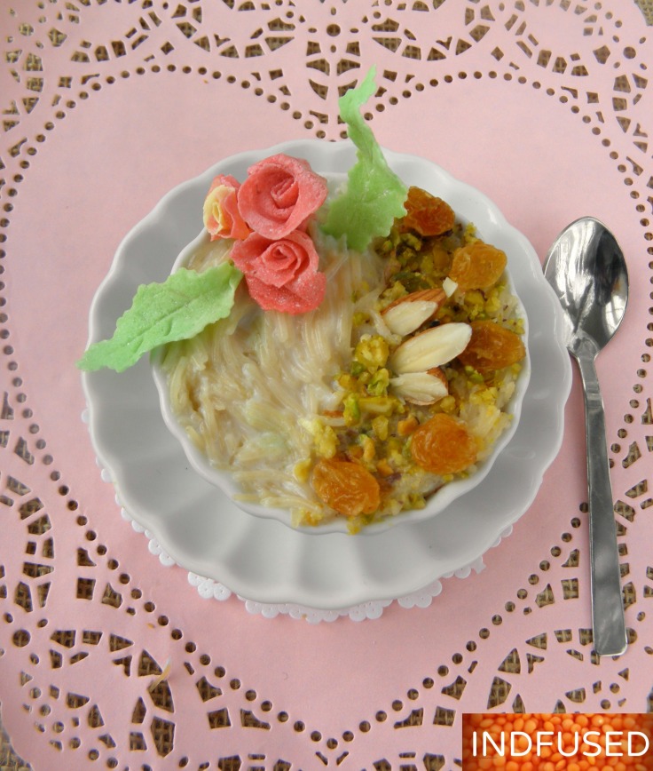 #Quick and #easy #candy #flowers to decorate #desserts for #Valentine's day #plus an #easy #recipe for #Indian #dessert ##vermicelli or #seviya #kheer #pudding