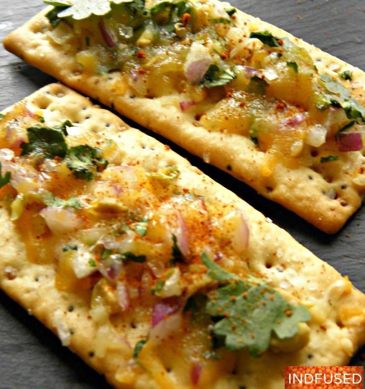 Quick and easy Savory Cheese bread using Indian herbs with Pillsbury Grand Biscuits or Nabisco crackers and Kraft shredded Mexican Cheese. Perfect for #Thanksgiving