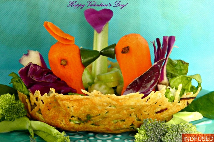 #easy #healthy #recipe for #Valentine's Day#Kraft Parmesan nest bowl with jalapenos ,#salad with#coconut curry dressing