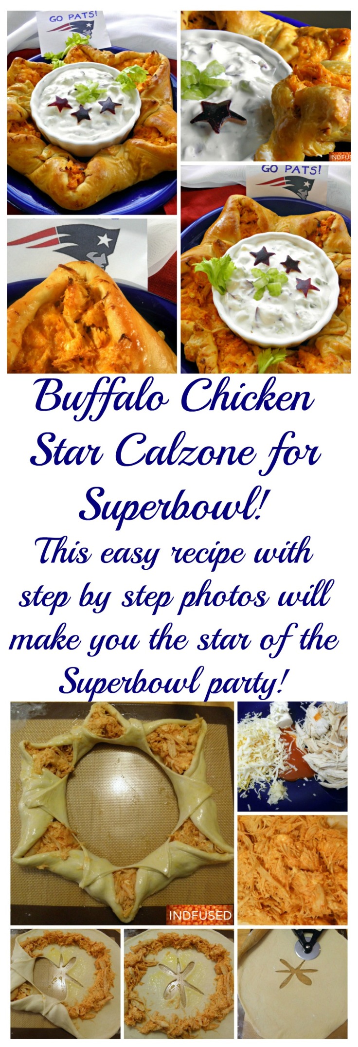 Easy recipe for #buffalochicken #calzone for #superbowlparty