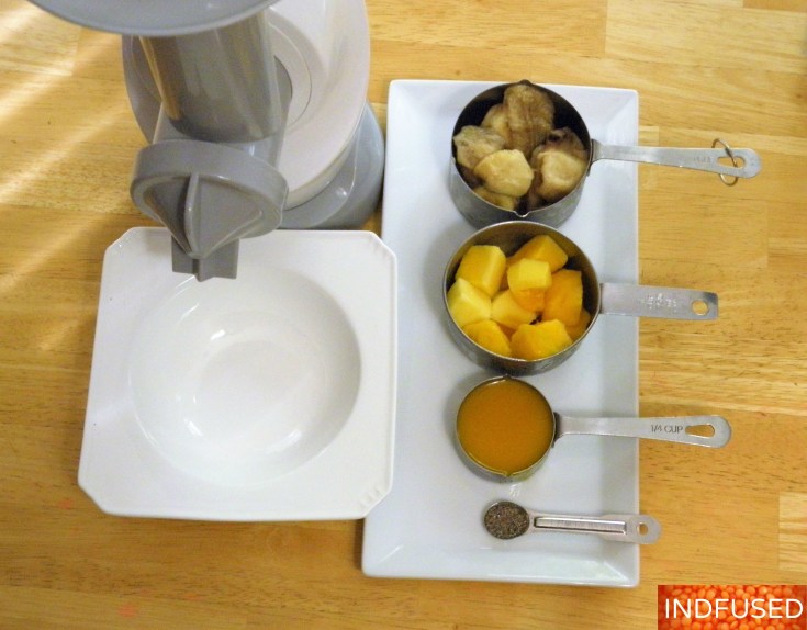 Creamy, luscious, gluten free, Vegan Mango Banana Ice Cream