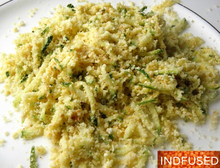 Indian fusion, easy , scrumptious, vegetarian recipe with summer fresh zucchini , Parmesan cheese and masala