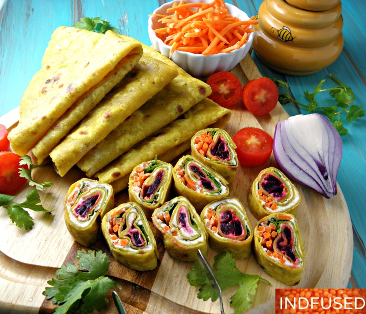 #Indianfusion #easy #recipe for #glutenfree roti wraps with the goodness of turmeric, dal and yogurt