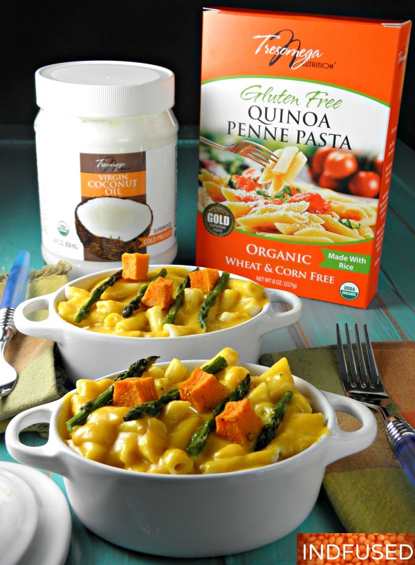 GF, vegan,healthy and delicious quinoa penne pasta with gourmet butternut squash sauce
