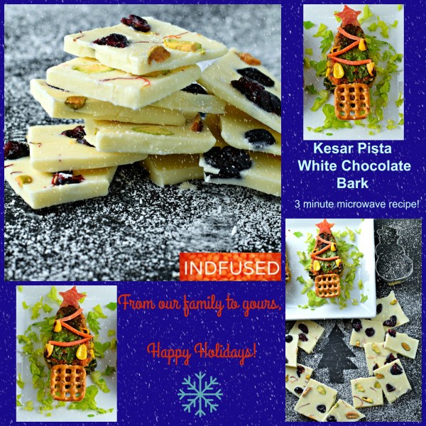 For the #holidays!Kesar Pista White Chocolate Bark- 3 minute microwave recipe