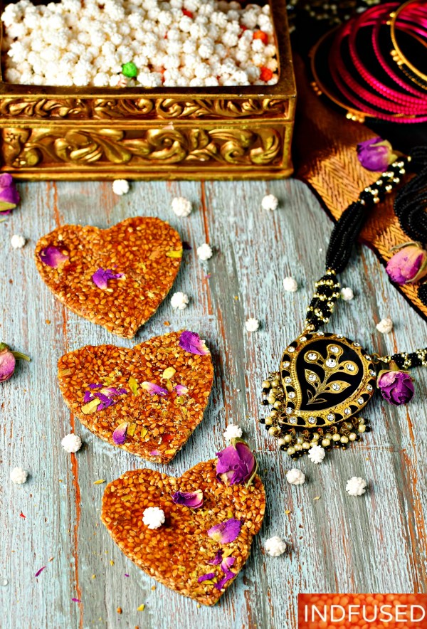 Crispy Crunchy Til Chikki, made with 4 basic ingredients is a Makar Sankranthi Festival Sweet!