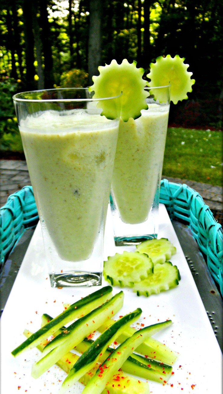 Indfused's recipe for Creamy Avocado Kefir Lassi is my take on the Khari Lassi with the goodness of avocado, cucumber and kefir added in