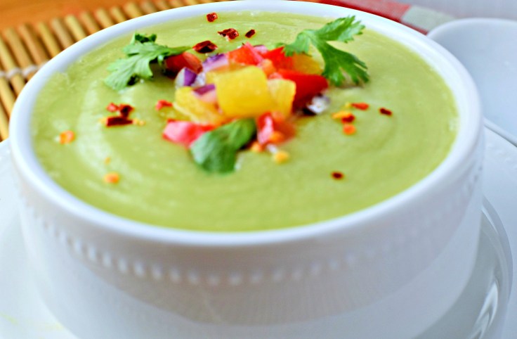 Chilled Cucumber Avocado Soup with ginger is a cooling, refreshing vegetarian, vegan and gluten free soup. perfect for the summer
