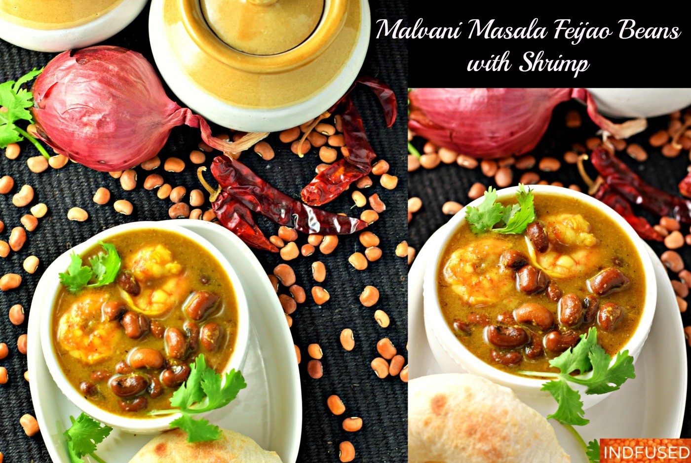 Authentic Indian heirloom recipe for Malvani masala and the feijao curry with shrimp. Serves 6. easy step by step recipe.