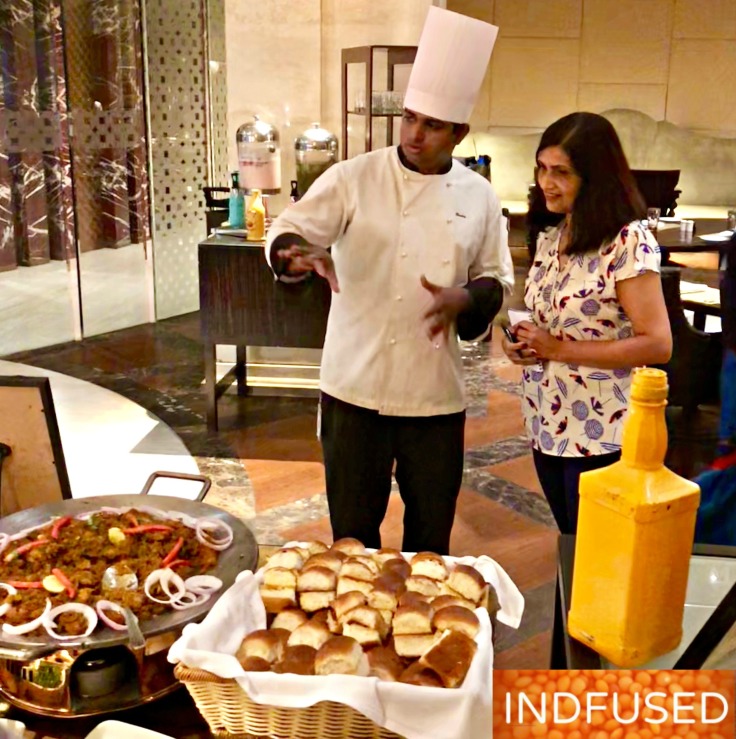Executive Chef Badri giving me an insight into their thought process behind the Painter's Brunch themed buffet
