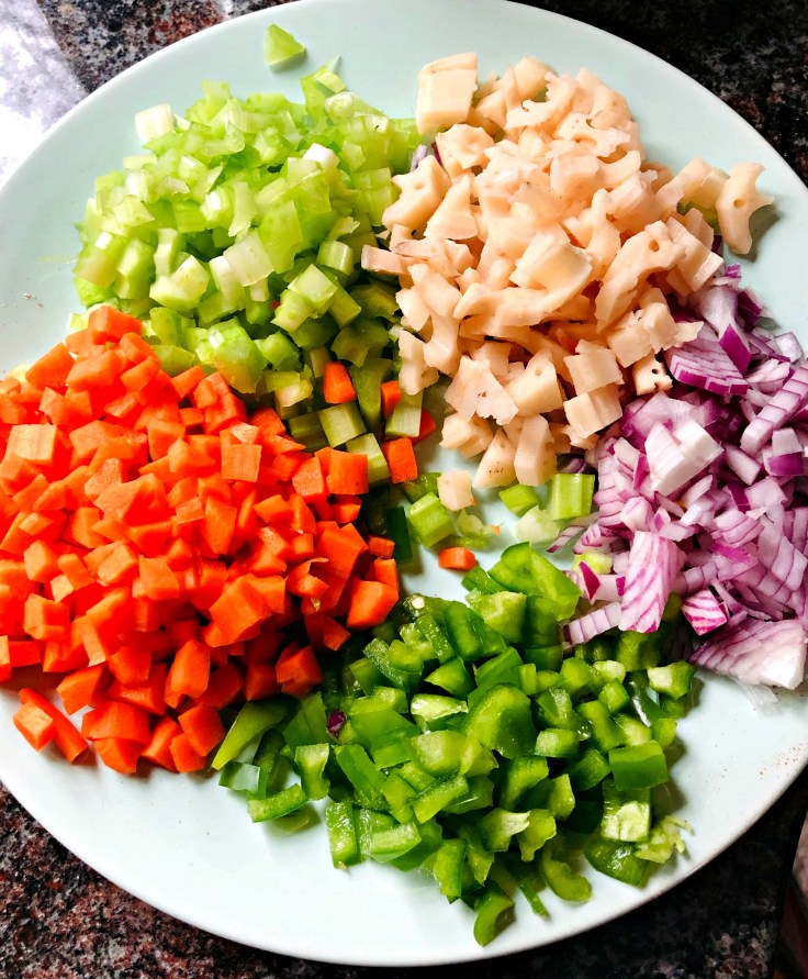 All the veggies prepped!