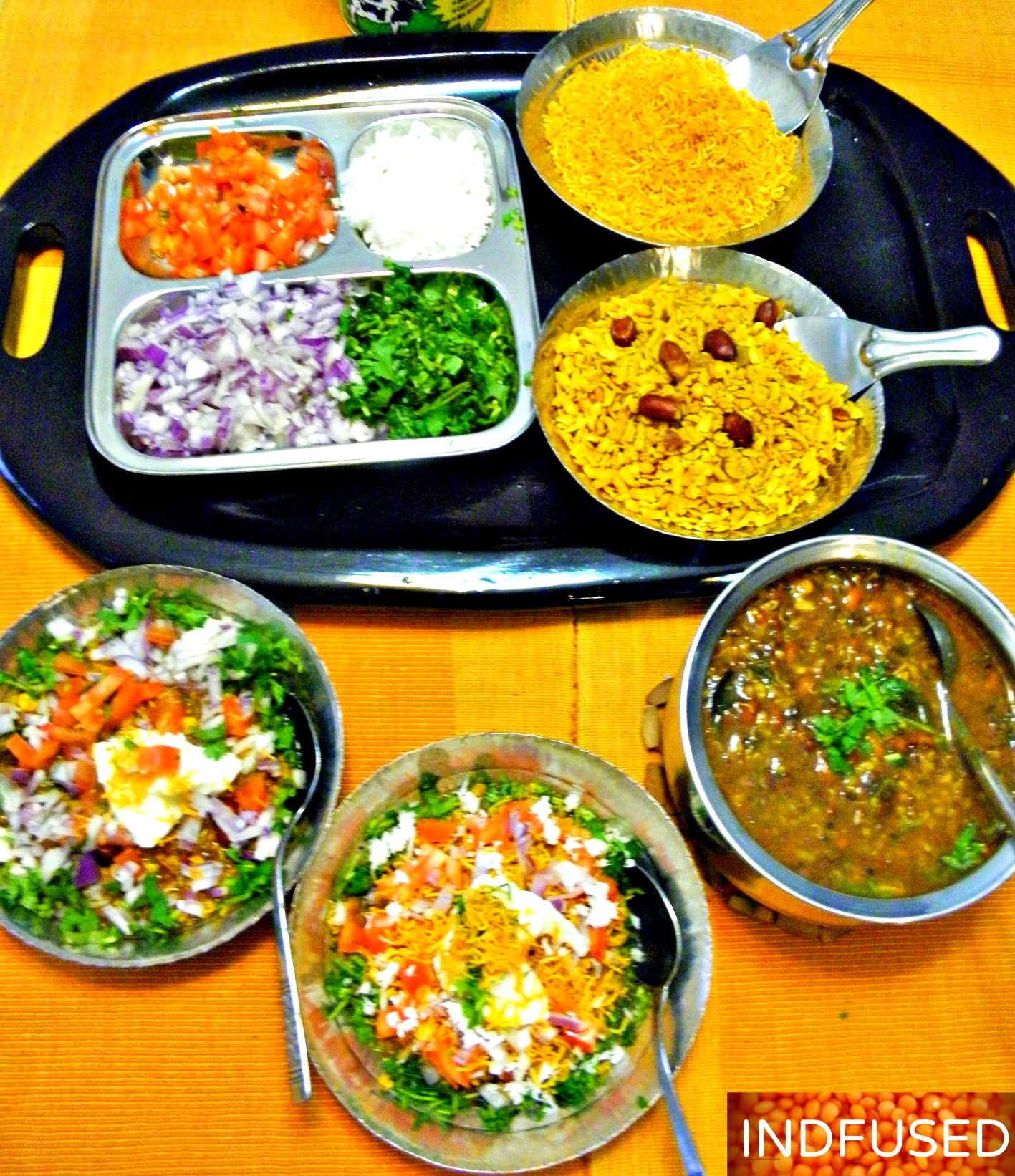 Mouthwatering Misal! The popular Maharashtrian snack food is a perfect party dish. Indfused's recipe is healthier and can be made in a pressure pan and Instant Pot.