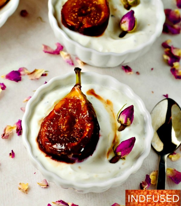 Honey Caramelized Fig Shrikhand- 5 ingredient recipe to celebrate Indfused's 5th anniversary!