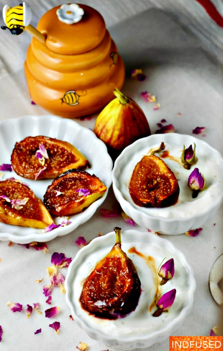 Honey Caramelized Fig Shrikhand- 5 ingredient recipe to celebrate Indfused's 5th anniversary!
