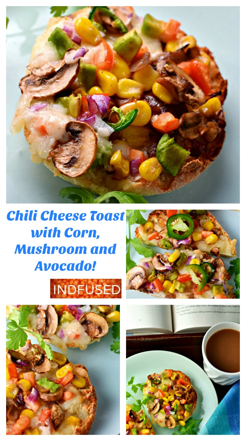 poular Indian snack in America now with #Englishmuffins, mushroom and avocado. Bakes in 7 minutes. Serves 4