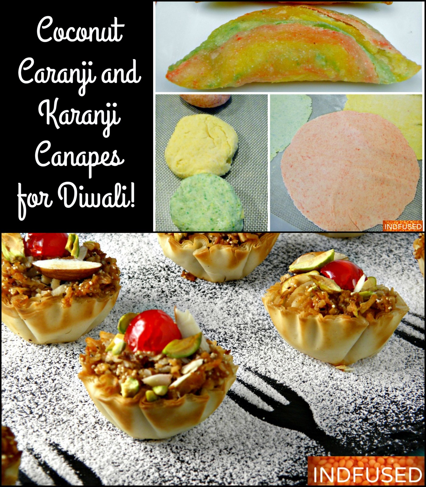 Coconut Caranji and Karanji Canapes