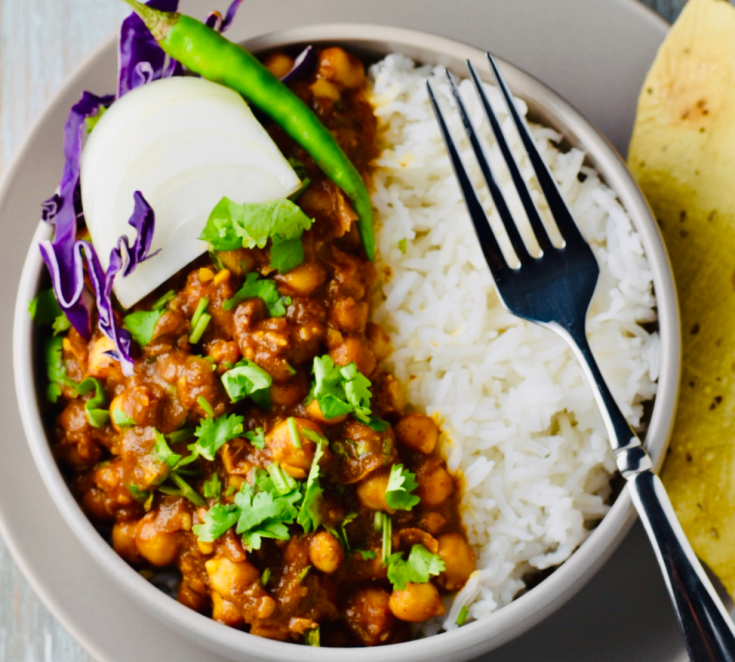Chana Masala and Basmati Rice Bowl